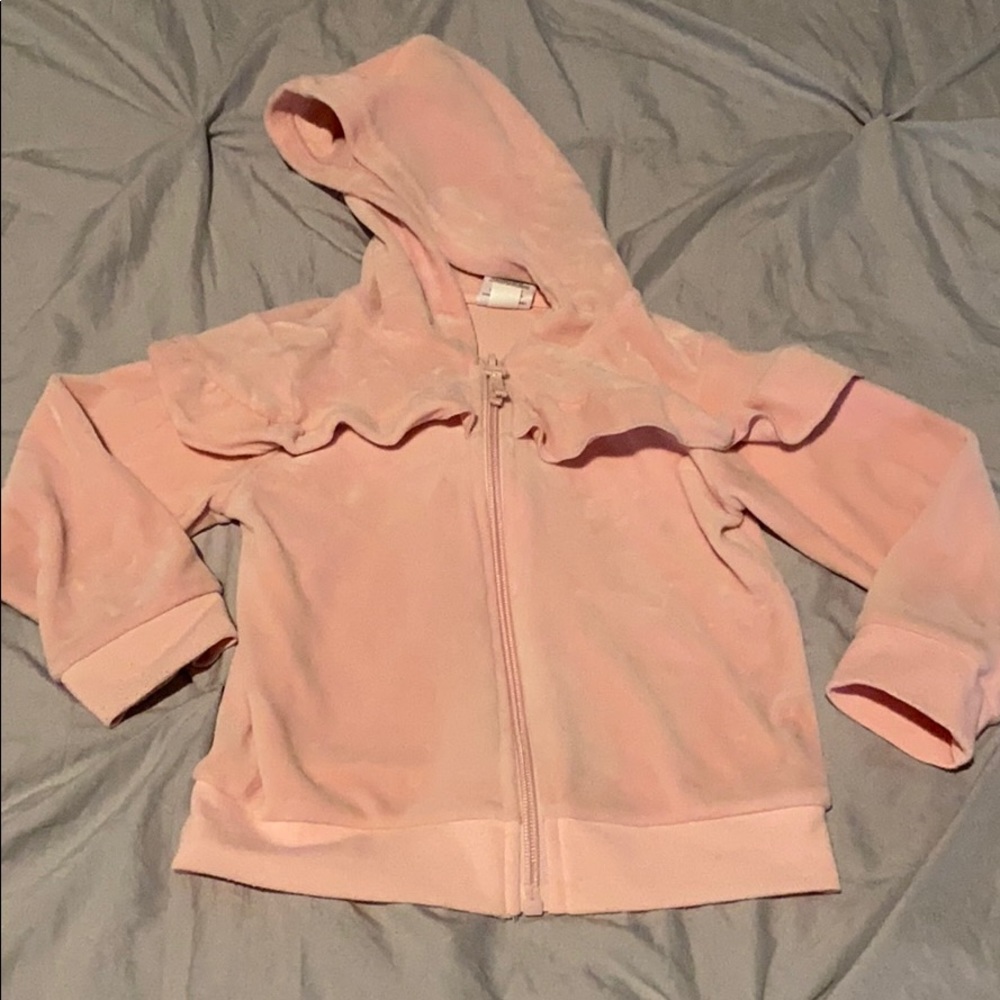 Girls pink velvet jacket